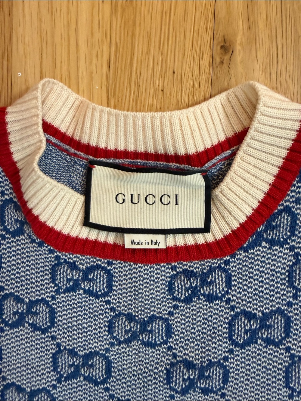 Gucci Blue Knit Logo Dress - Picture 3 of 5
